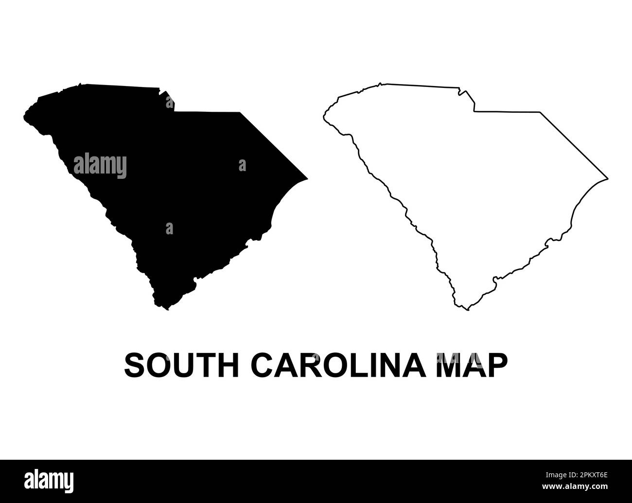 Set di mappa del South carolina, stati uniti d'america. Illustrazione vettoriale del simbolo di concetto piatto . Illustrazione Vettoriale