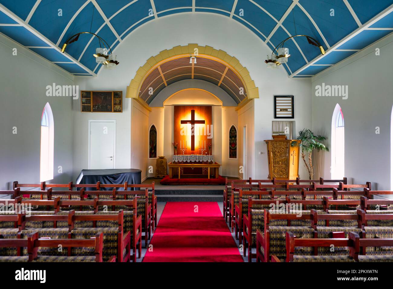 Chiesa di Reykjahlid. Myvatn. Islanda Foto Stock