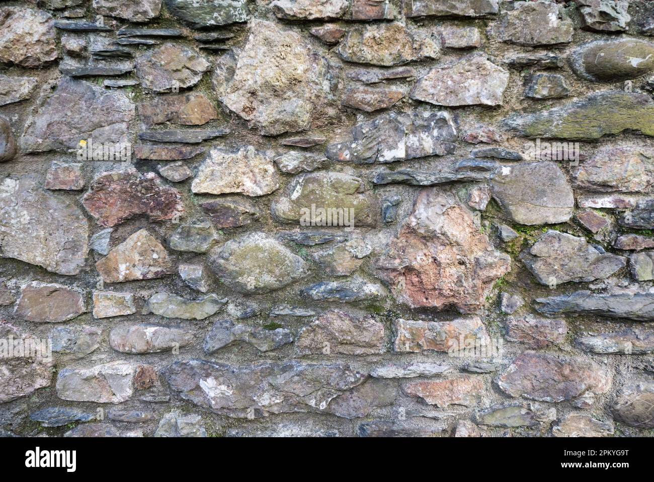 Vecchio muro di pietra inglese texture. Foto Stock
