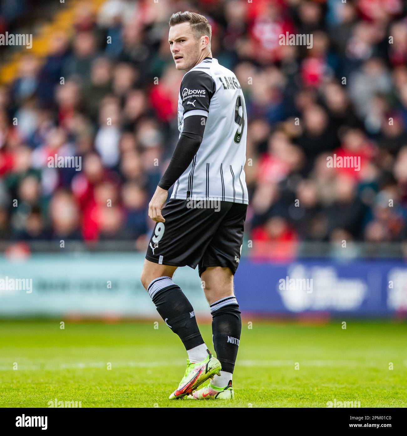 Macaulay Langstaff 9 di Notts County guarda su durante la partita