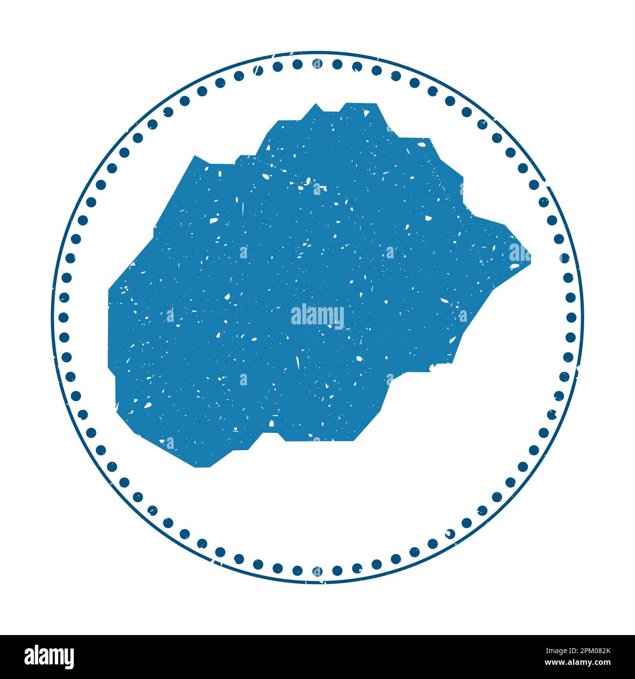 Adesivo Alegranza. Timbro da viaggio con mappa dell'isola, illustrazione vettoriale. Illustrazione Vettoriale