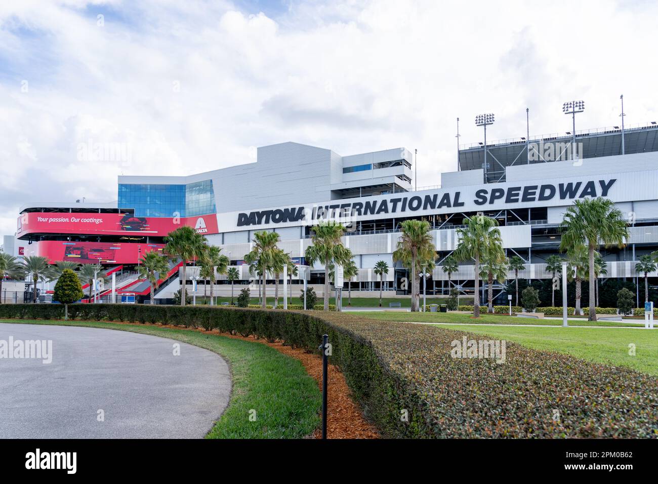 Daytona International Speedway a Daytona Beach, Florida, Stati Uniti. Foto Stock