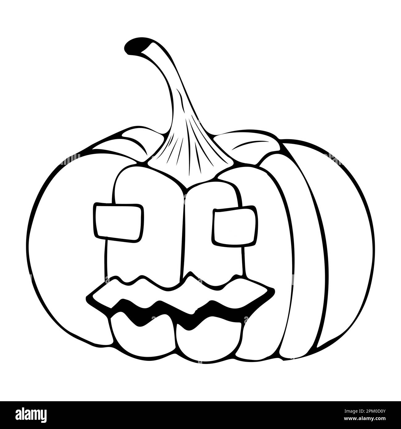 Illustrazione vettoriale di una zucca per Halloween. Illustrazione Vettoriale