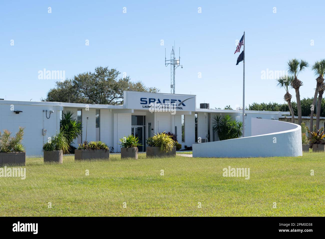 SpaceX Launch and Landing Control Center a Cape Canaveral, Florida, Stati Uniti. Foto Stock