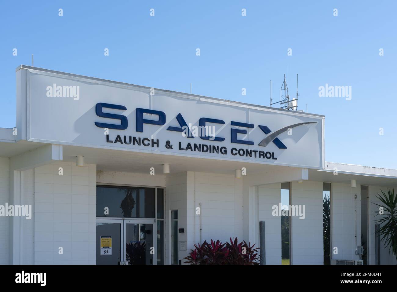 SpaceX Launch and Landing Control Center a Cape Canaveral, Florida, Stati Uniti. Foto Stock
