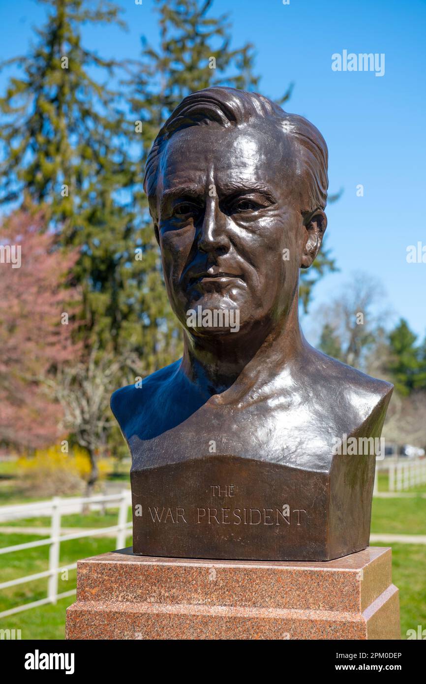 USA New York NY Hyde Park FDR Springwood estate National Historic Site Franklin Delano Roosevelt Home and Gravesite Foto Stock