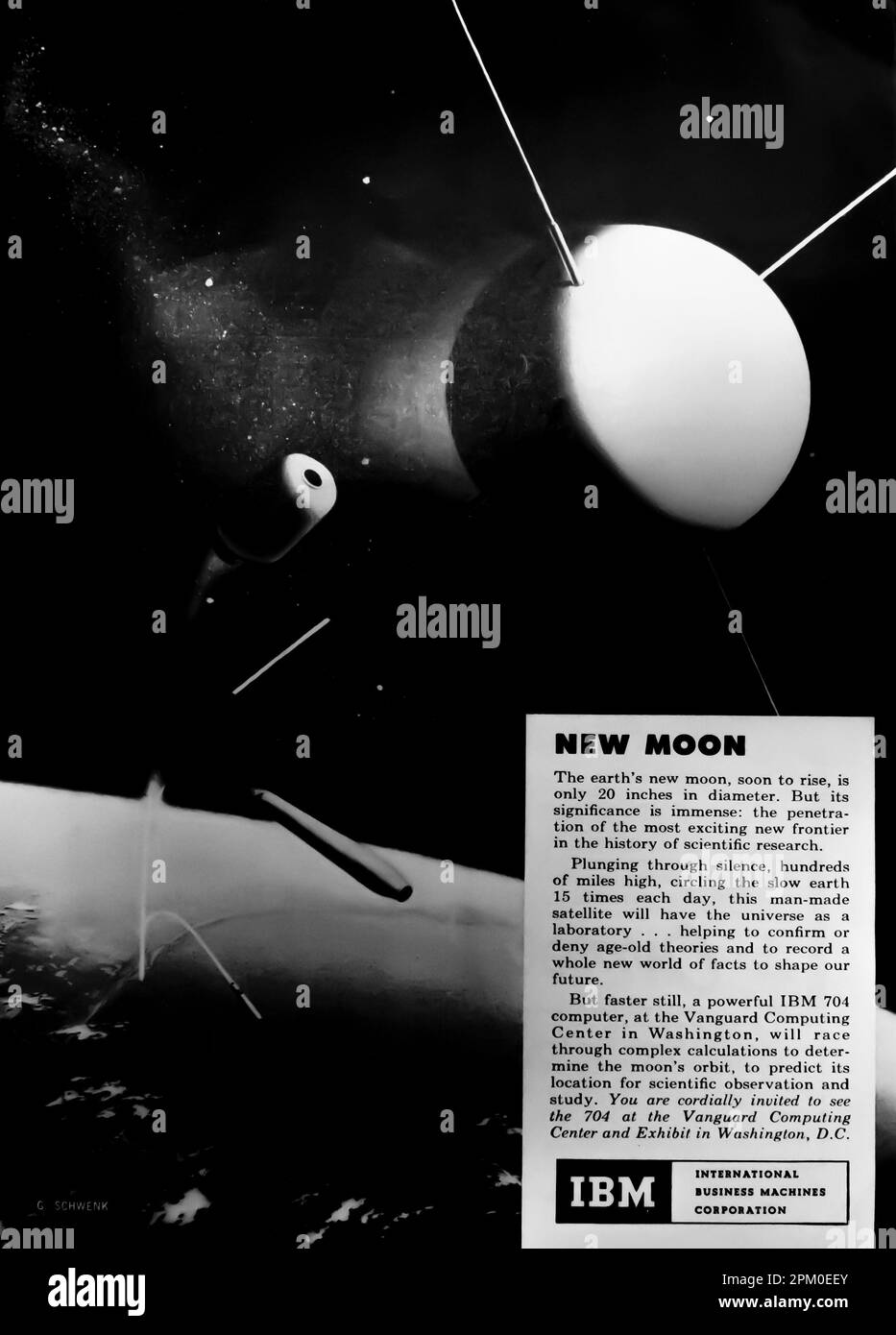 IBM 704 computer spot in una rivista NatGeo, settembre 1957 Foto Stock