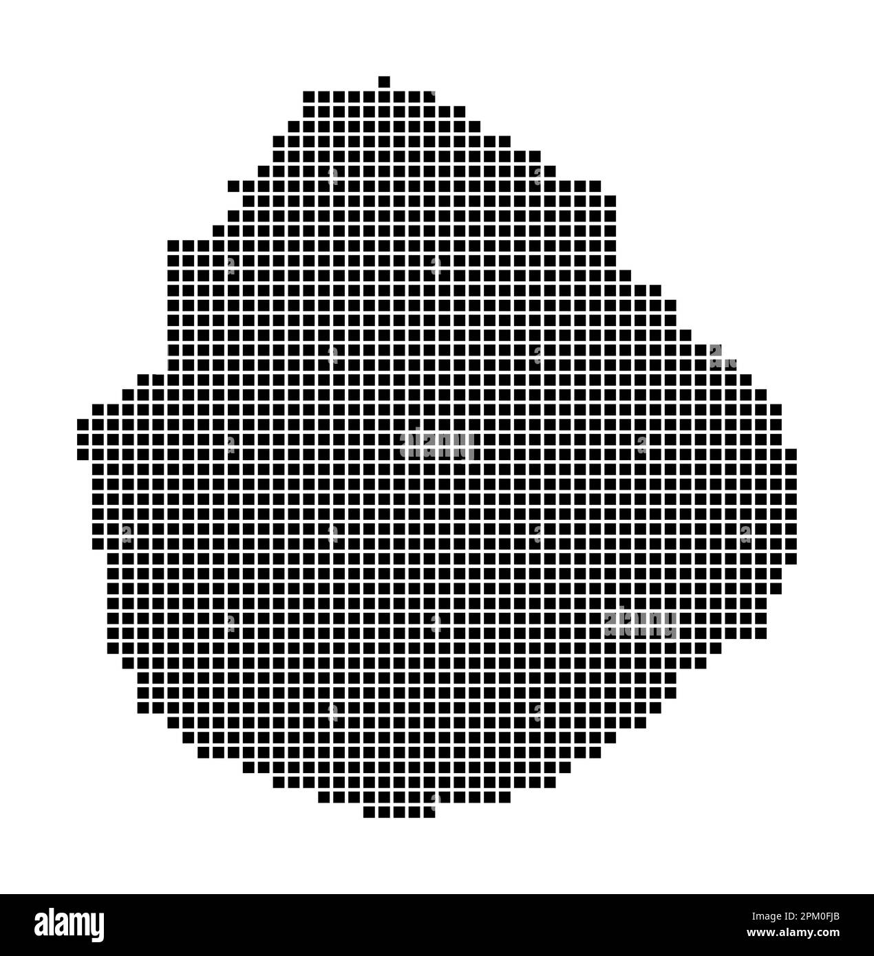 Mappa Marie-Galante. Mappa di Marie-Galante in stile punteggiato. Bordi dell'isola riempiti di rettangoli per il vostro disegno. Illustrazione vettoriale. Illustrazione Vettoriale