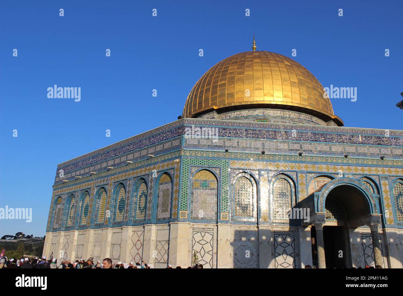 Cupola della roccia, cupola dorata da Masjid al Aqsa, QUDS Foto Stock