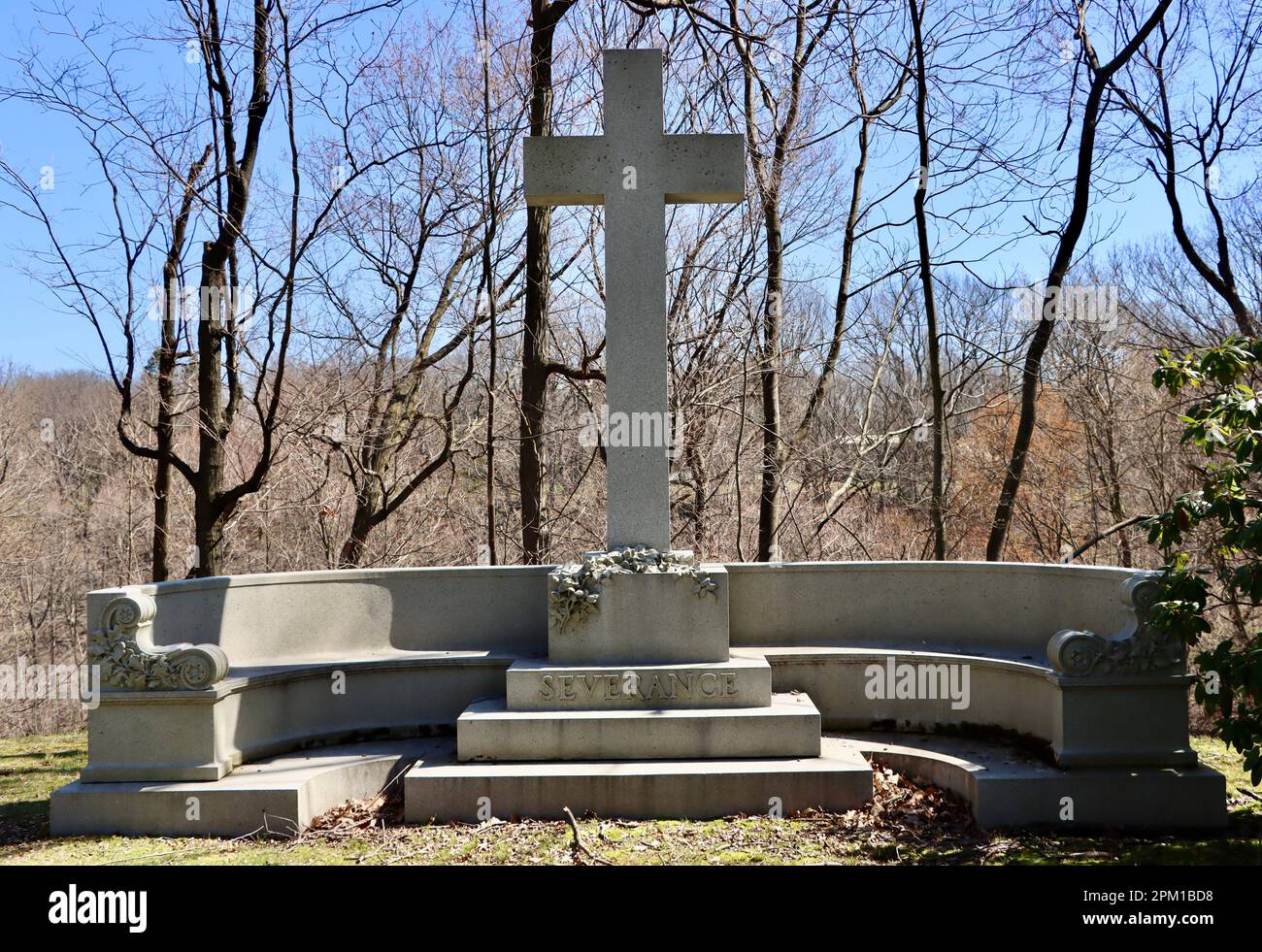 Sito commemorativo e tomba al Lakeview Cemetery, Cleveland, Ohio Foto Stock