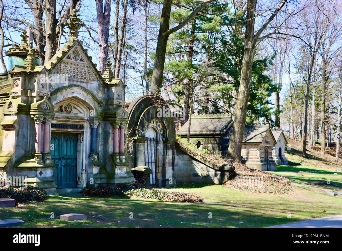 Cripti al Lake View Cemetery, Cleveland, Ohio Foto Stock