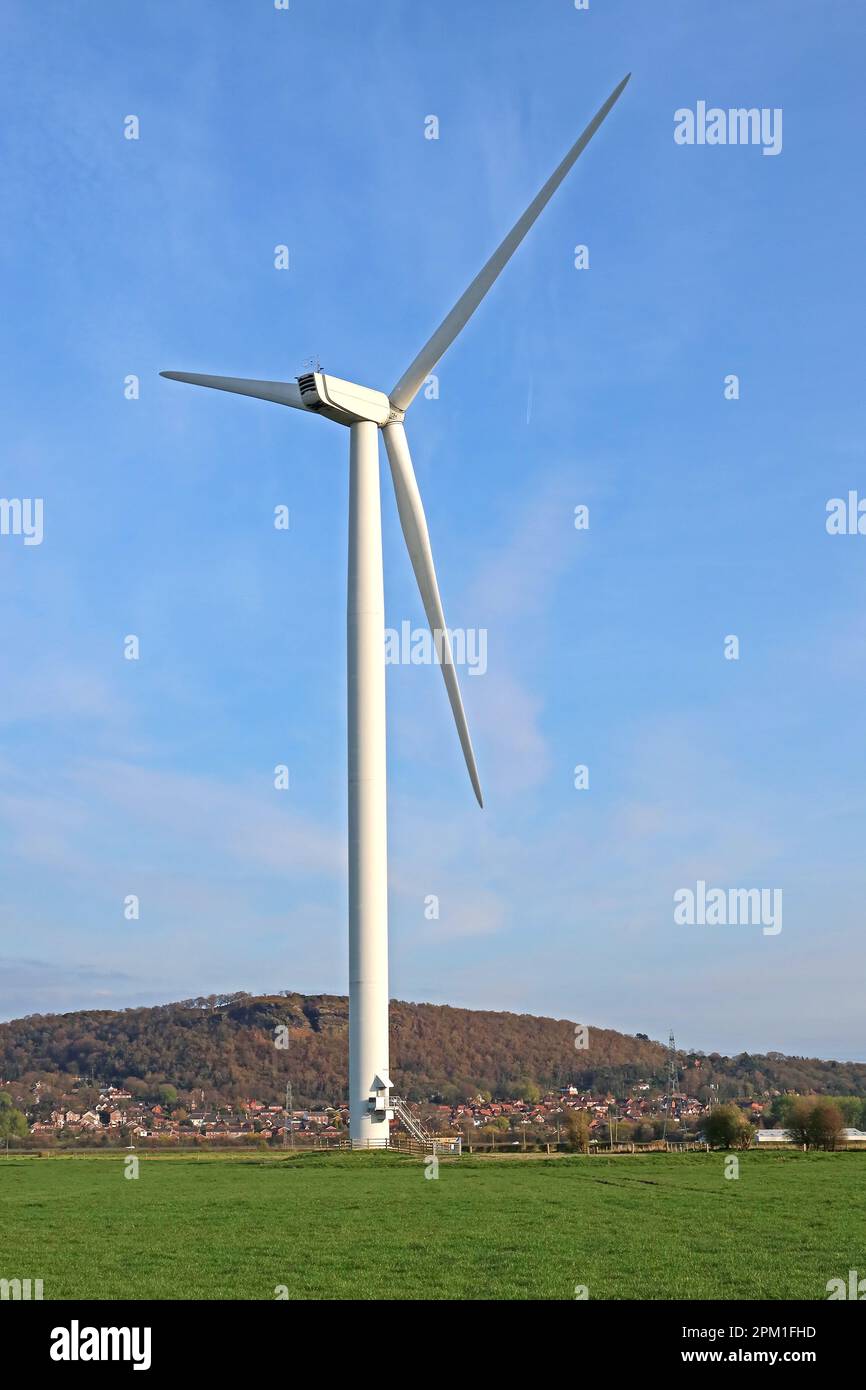 BRE Group BREGroup.com , Peel Energy Frodsham Wind Farm, capacità installata 50MW, Lordship Lane, Frodsham, Cheshire, INGHILTERRA, REGNO UNITO, WA6 7SN Foto Stock