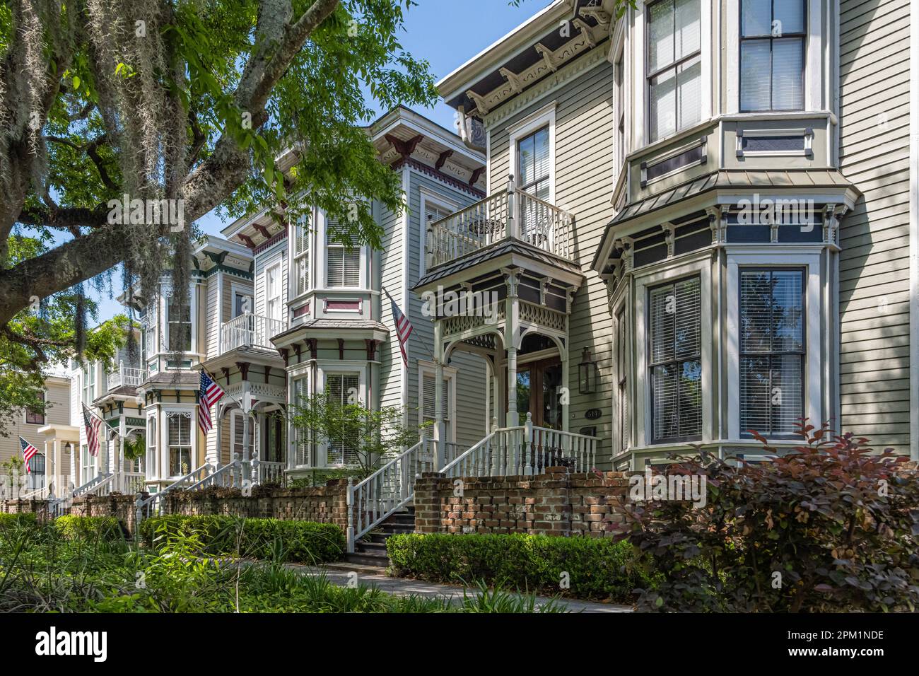 Elegante architettura residenziale a Savannah, il quartiere storico della Georgia. (USA) Foto Stock