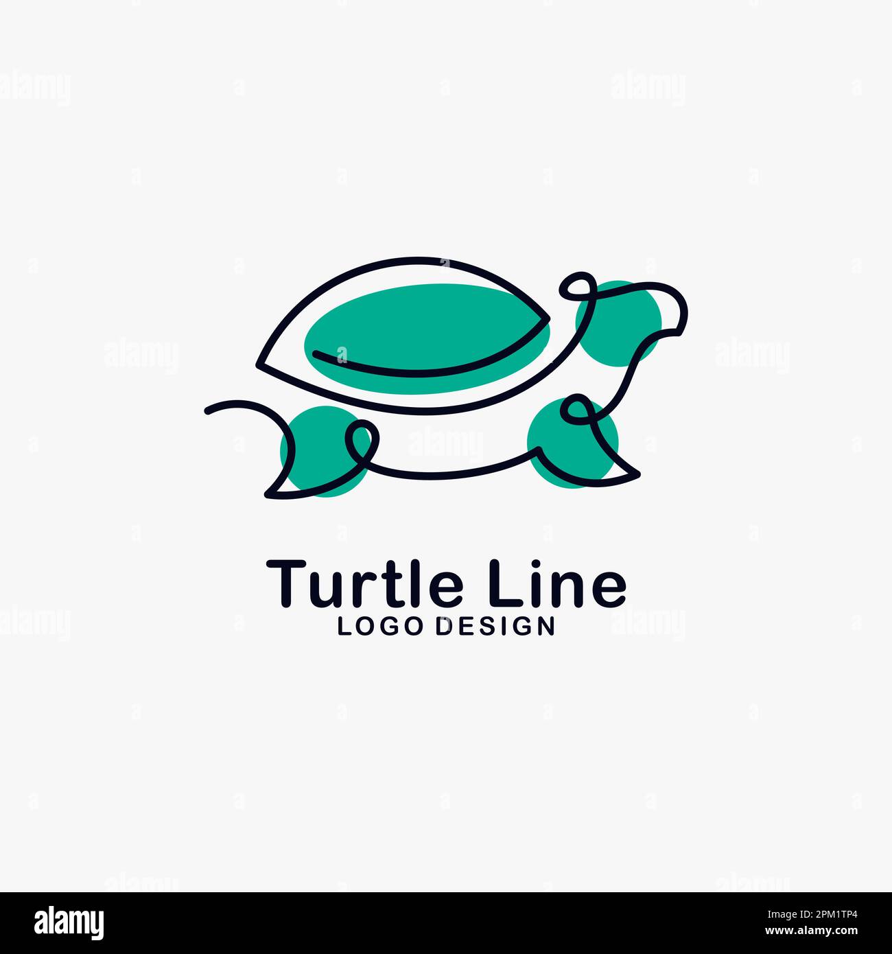 Design con logo artistico Turtle line Illustrazione Vettoriale