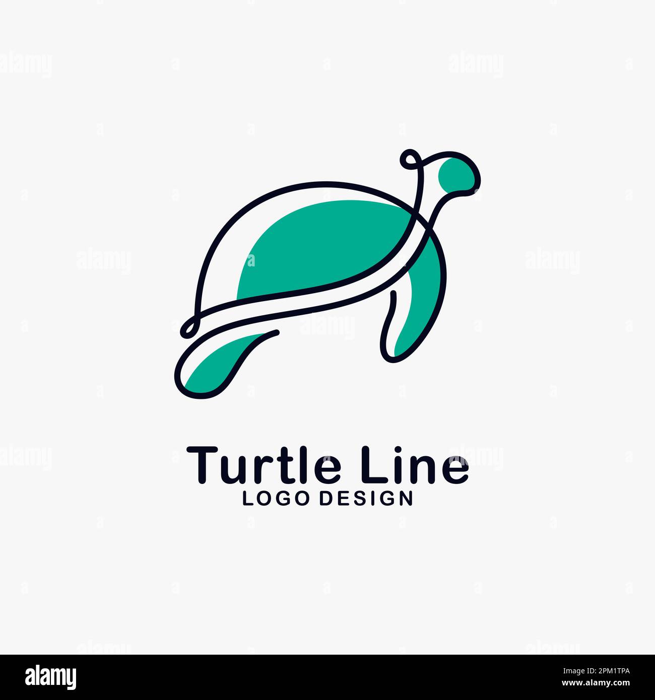 Design con logo artistico Turtle line Illustrazione Vettoriale