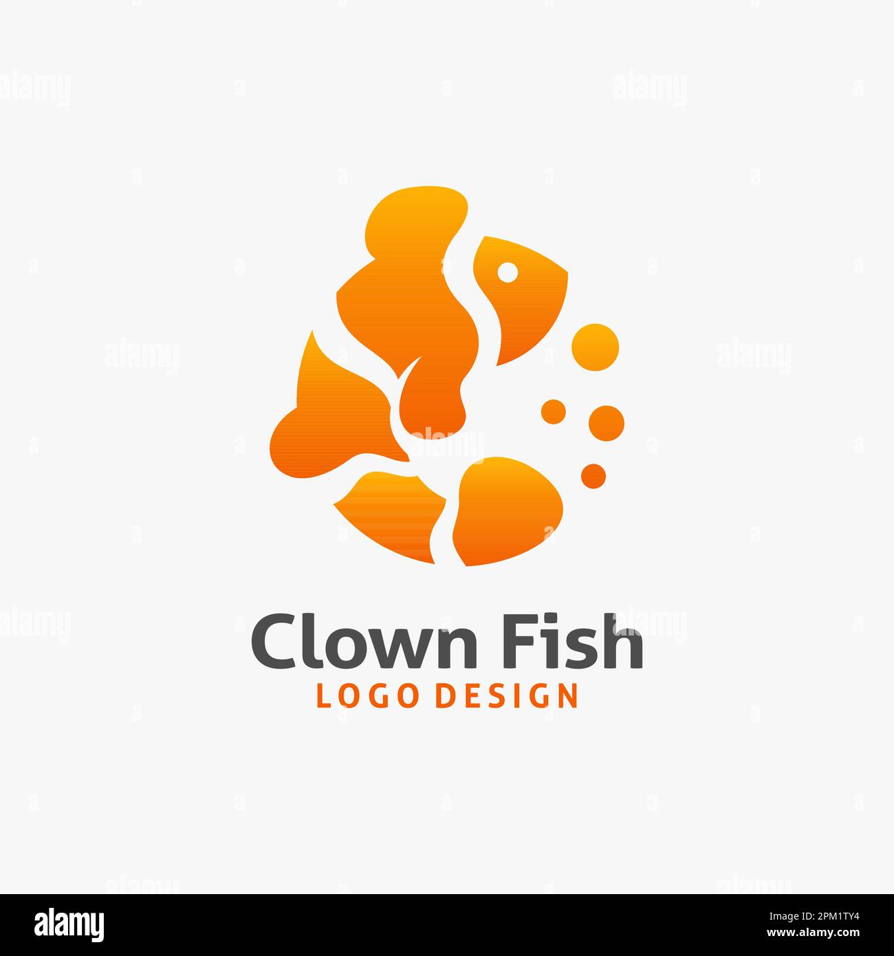 Logo di clown fish design Illustrazione Vettoriale