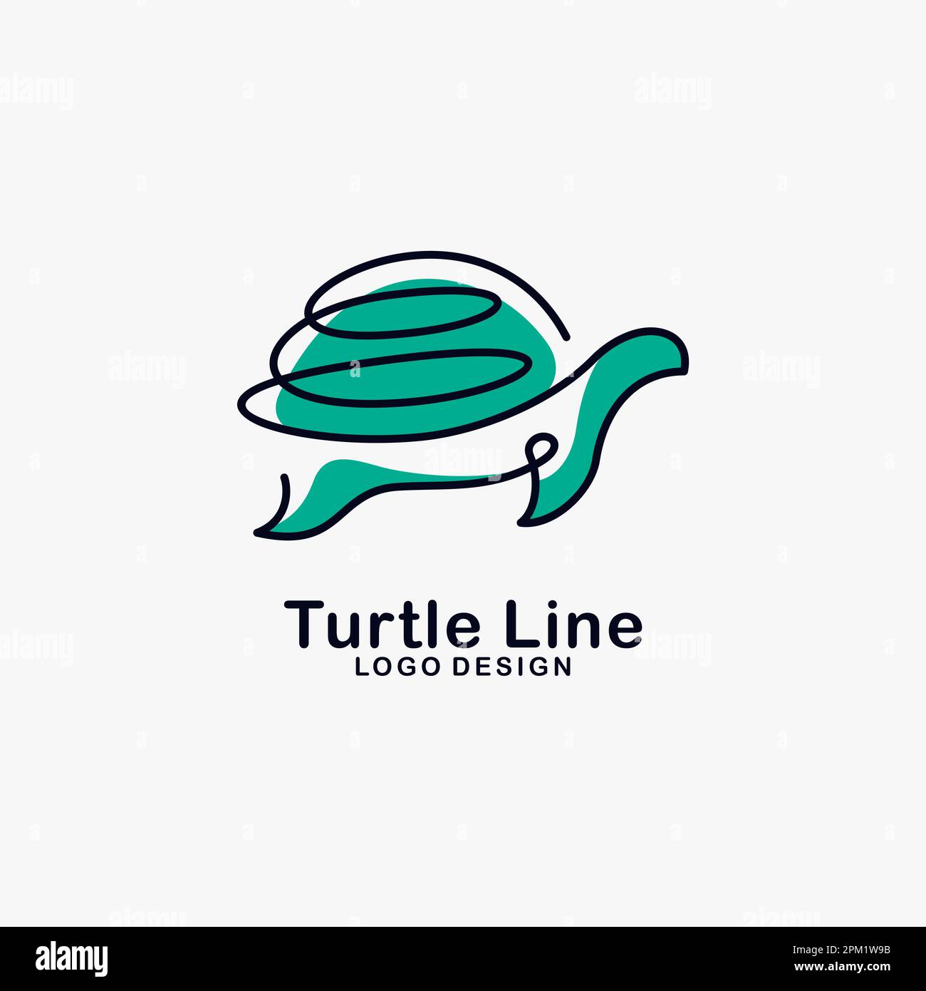Design con logo artistico Turtle line Illustrazione Vettoriale