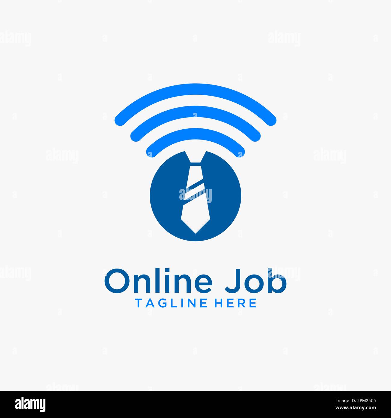 Segnale TIE e wifi per il design del logo del lavoro online Illustrazione Vettoriale