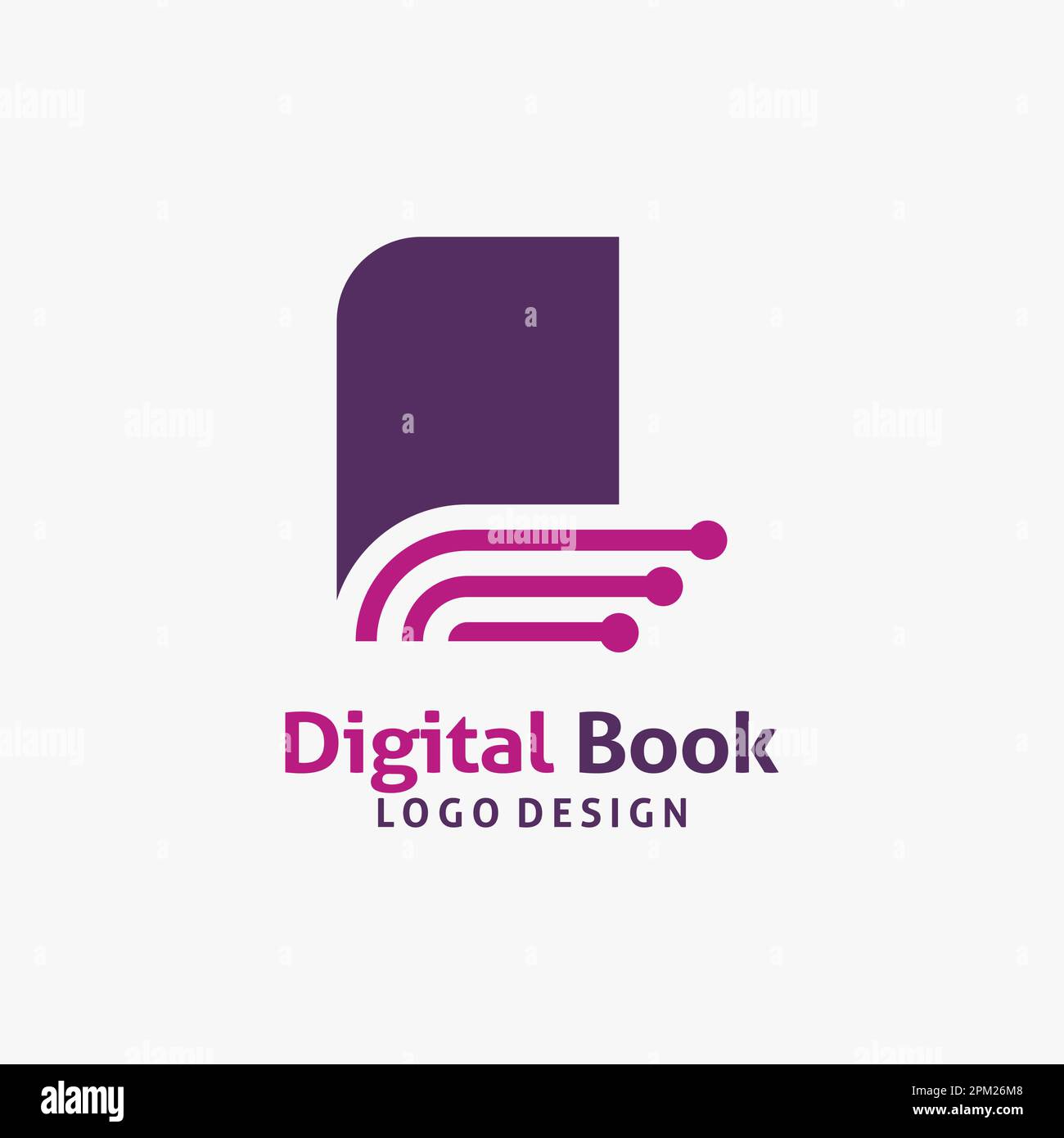Design del logo del libro digitale Illustrazione Vettoriale