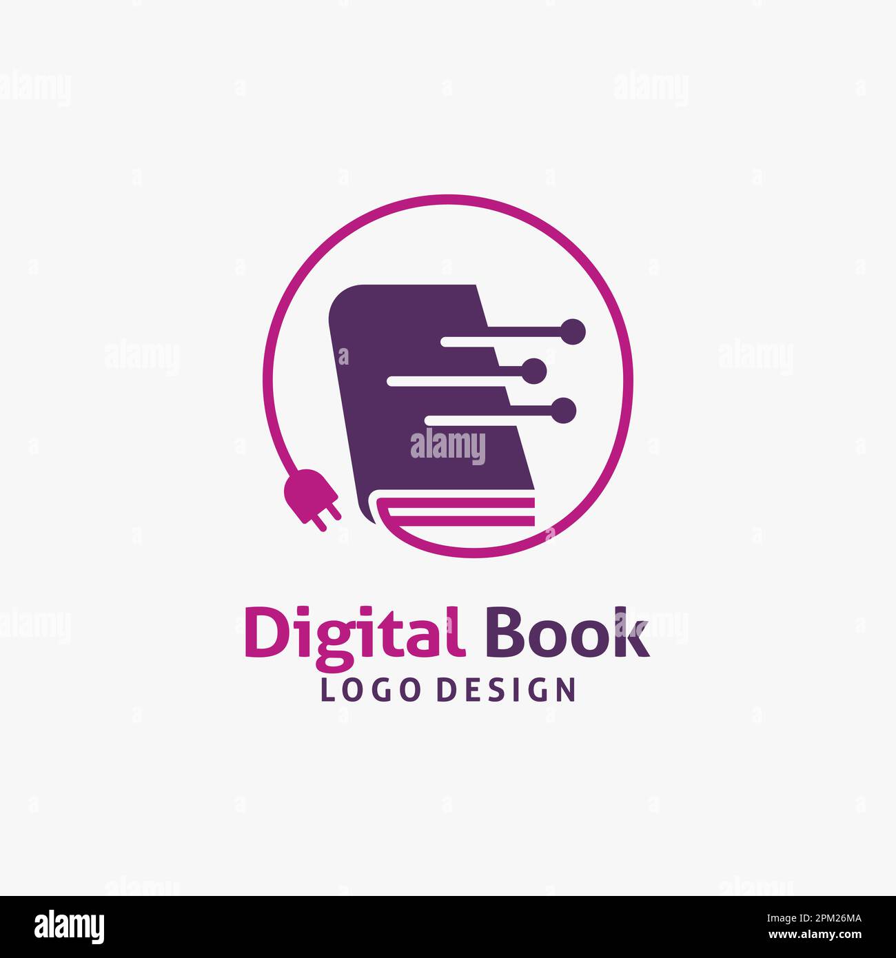 Design del logo del libro digitale Illustrazione Vettoriale