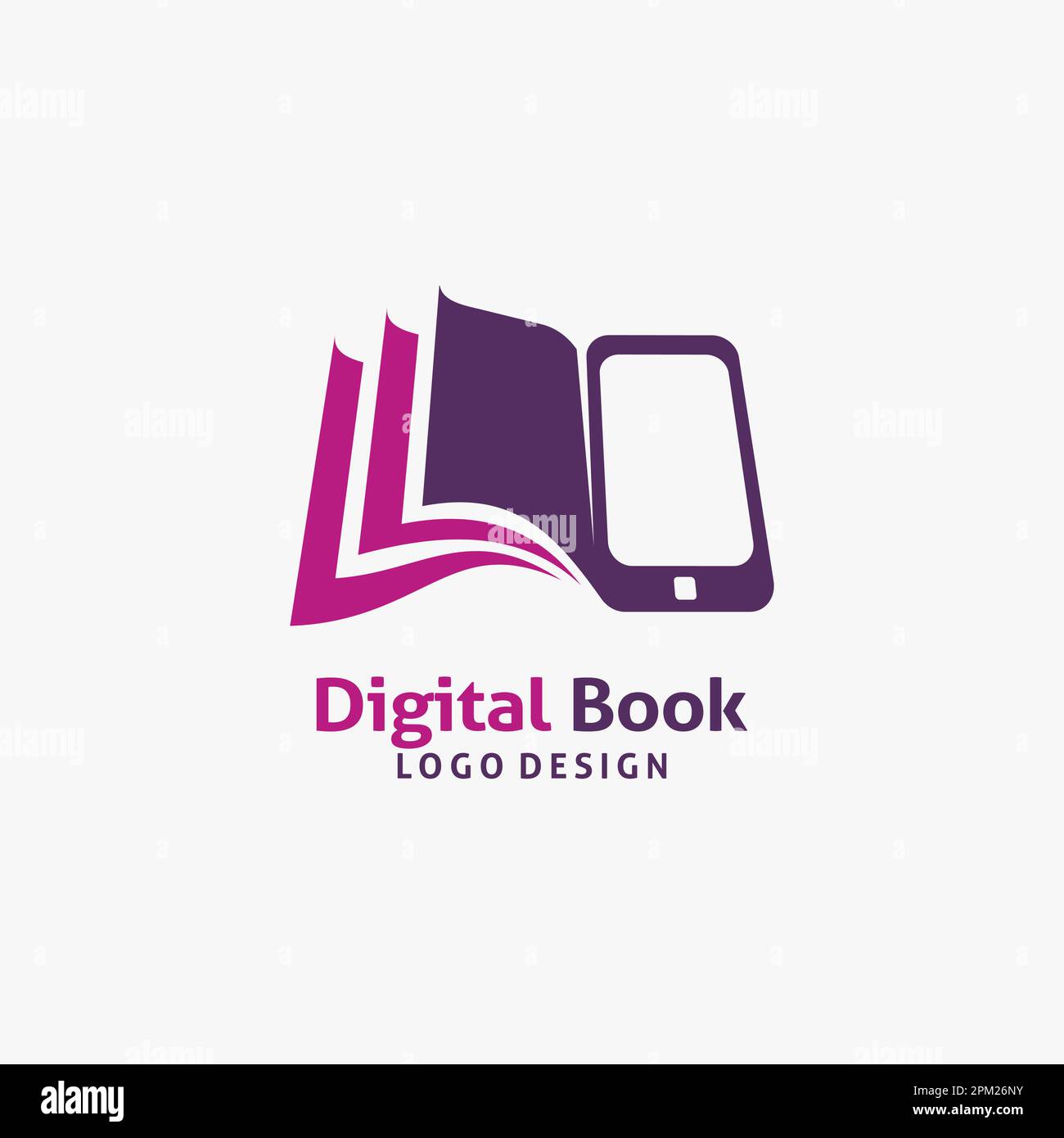 Design del logo del libro digitale Illustrazione Vettoriale