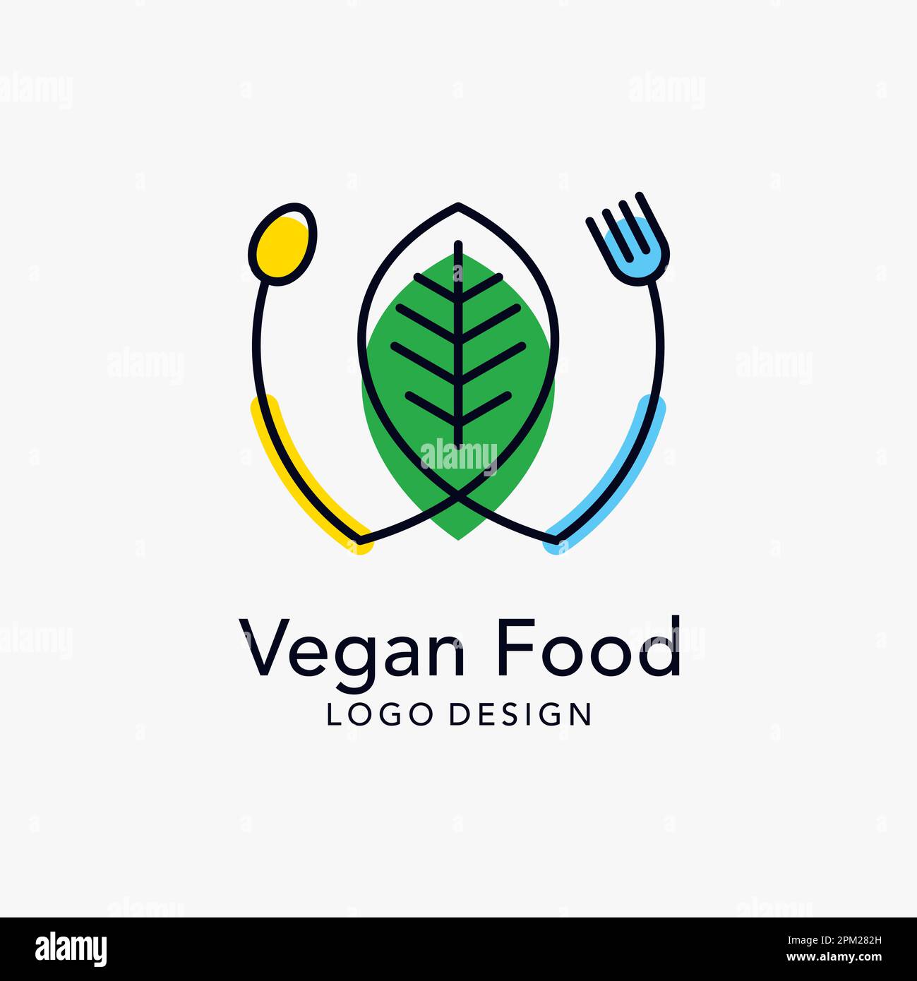 Design con logo vegano per gli alimenti Illustrazione Vettoriale