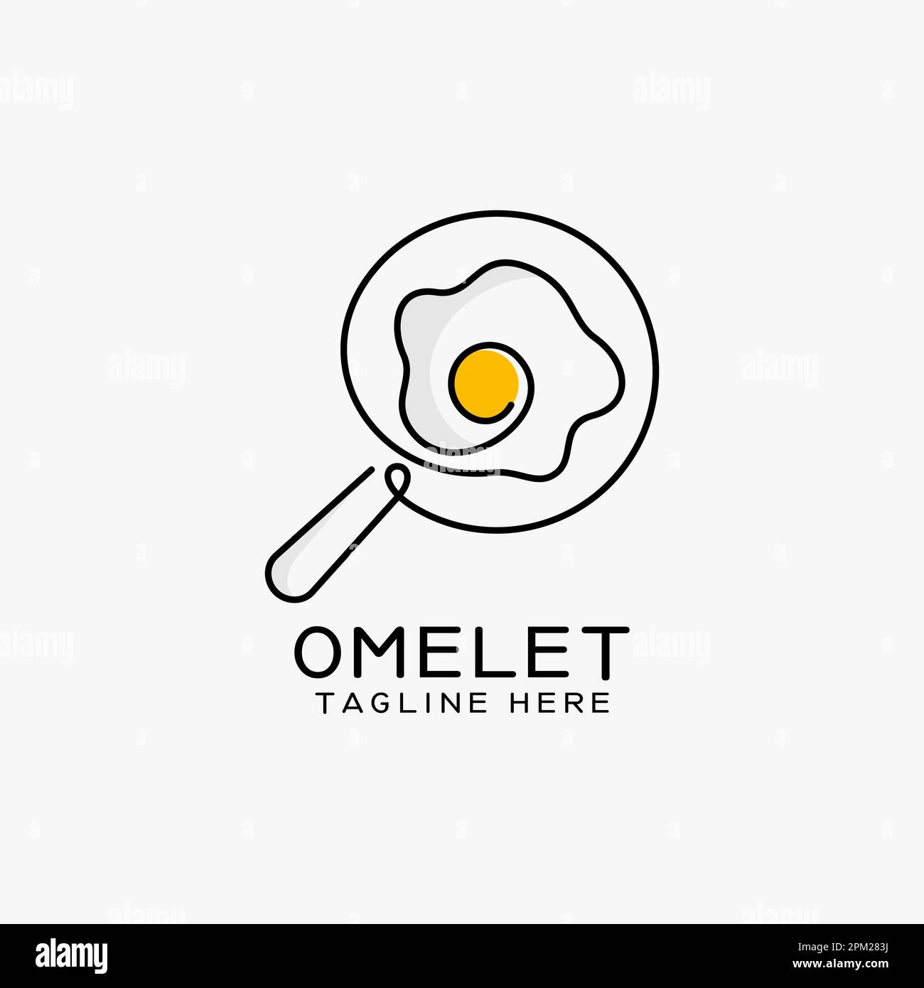 Omelet linea art logo design Illustrazione Vettoriale