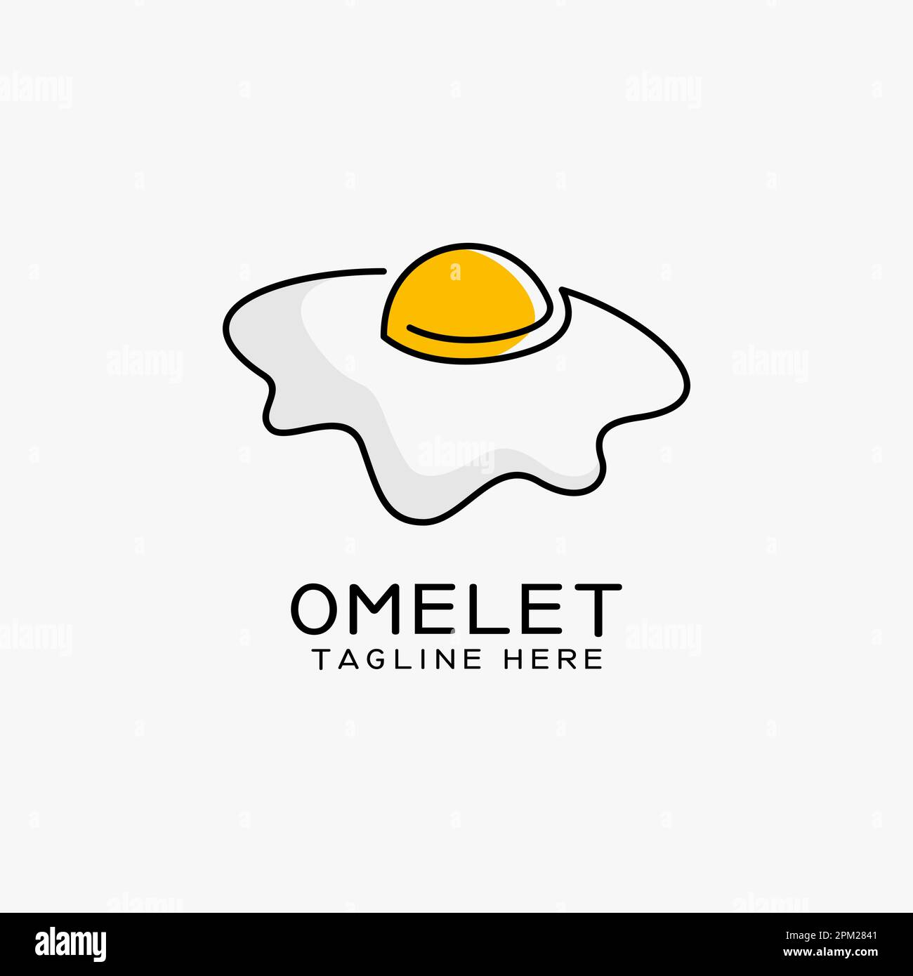 Omelet linea art logo design Illustrazione Vettoriale