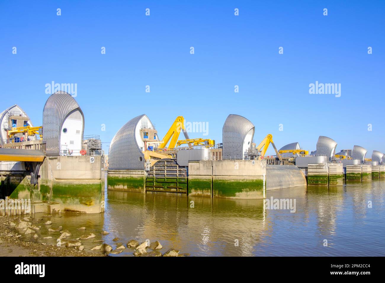 La Thames Barrier Londra Foto Stock