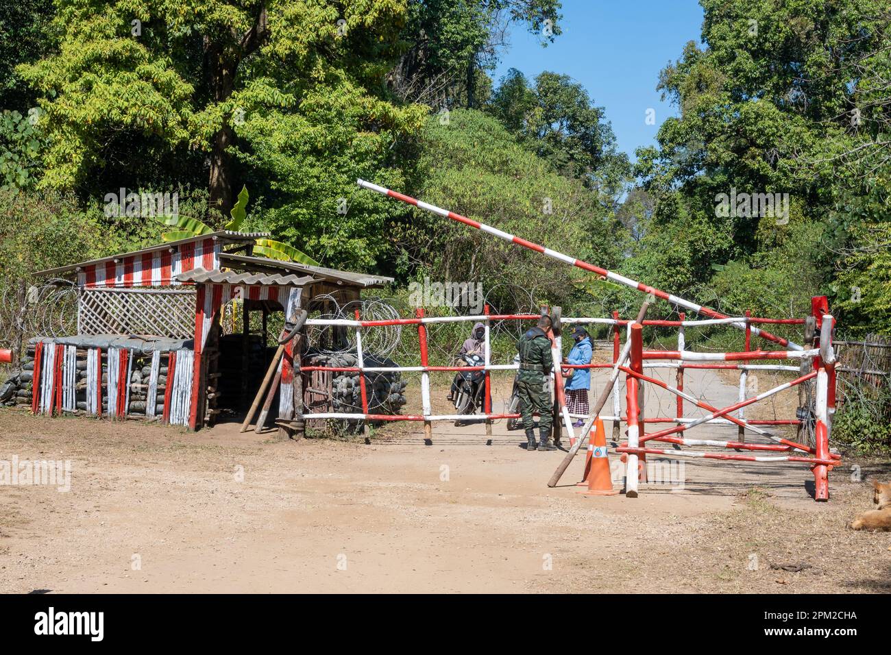 Punti di controllo militari al confine Thailandia - Myanmar. Chiang mai, Thailandia. Foto Stock