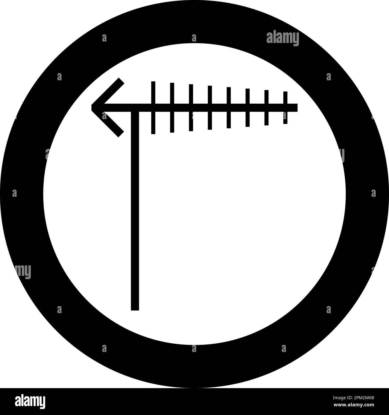 Antenna TV antenne televisive concetto di trasmissione telecomunicazioni icona circolare nera vettoriale immagine immagine contorno solido stile Illustrazione Vettoriale