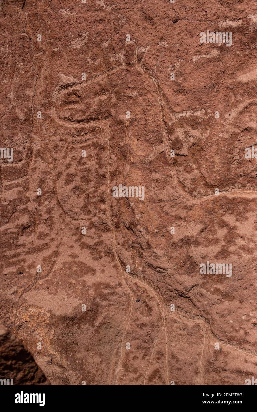 Sculture in pietra vicino alla Rainbow Valley, al deserto di Atacama, al Cile. Foto Stock