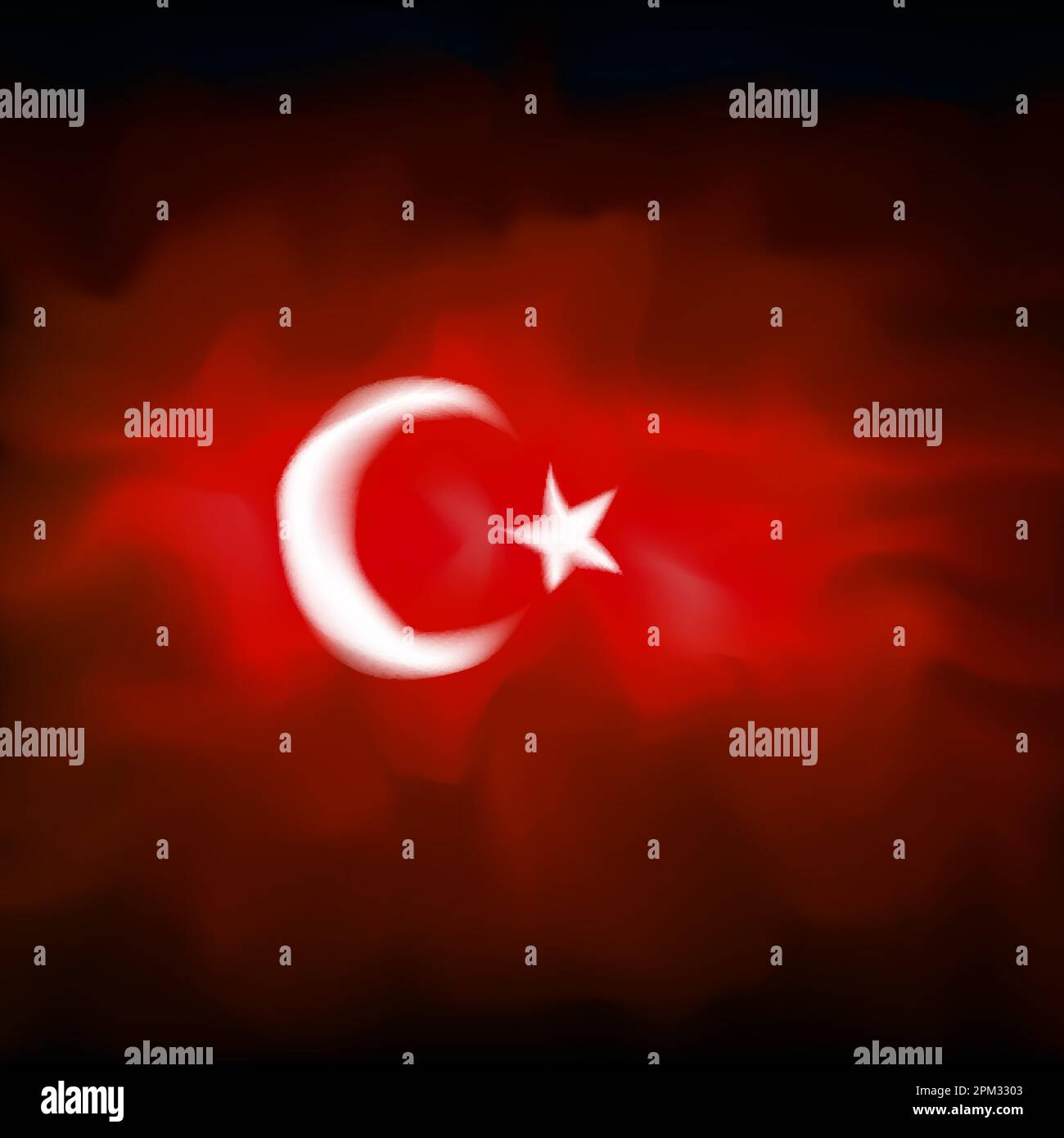 Turchia sfondo bandiera astratta per il design creativo. Turchia vettore patriottico, modello. Bandiera turca banner design. Grafico inquietante astratto Illustrazione Vettoriale