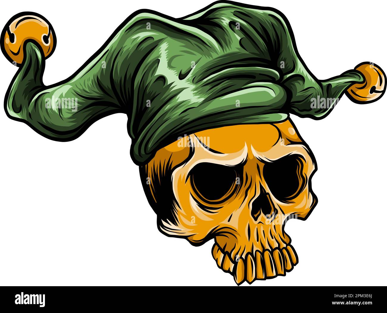 illustrazione vettoriale del cranio con cappello da joker su sfondo bianco  Immagine e Vettoriale - Alamy