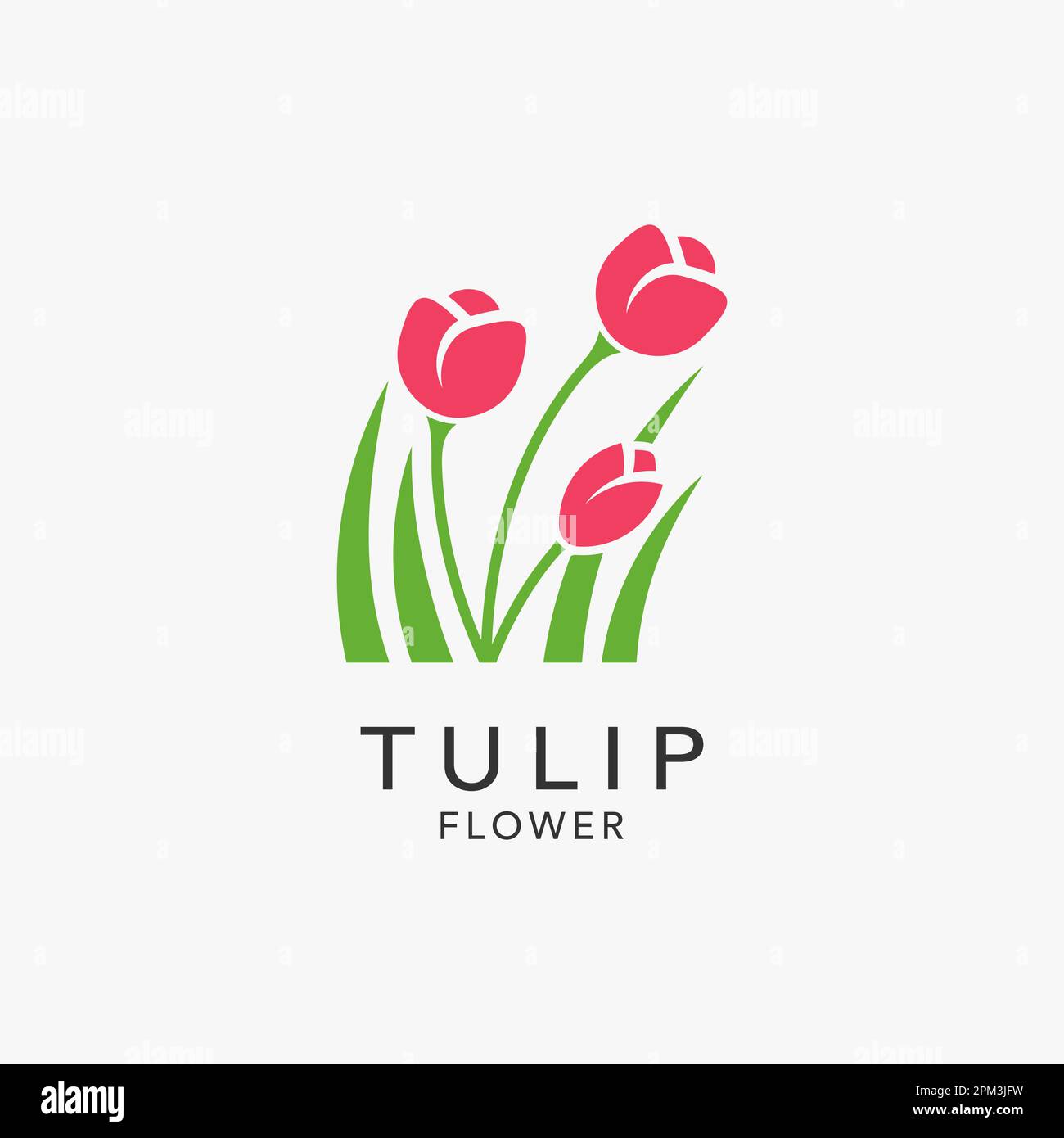 Design con logo Tulip flower Illustrazione Vettoriale