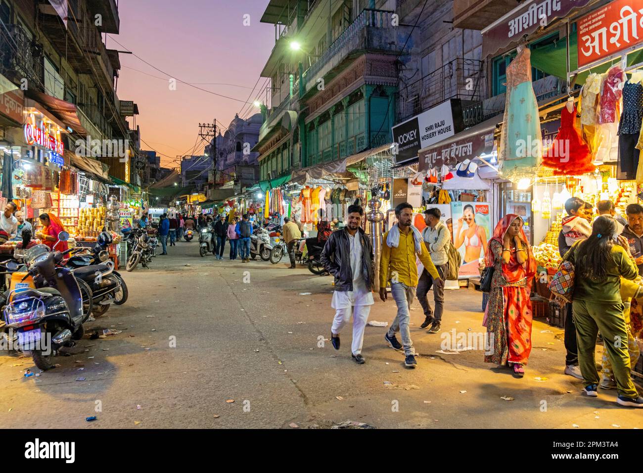 India, stato del Rajasthan, Jodhpur, vicoli della città vecchia, bazar Foto Stock
