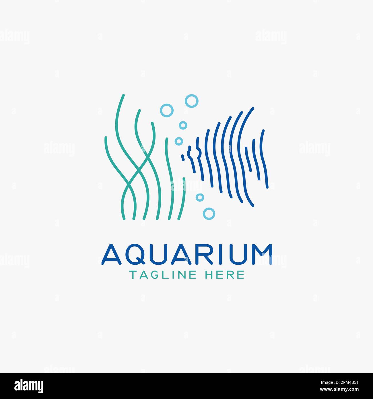 Acquario e pesce logo design Illustrazione Vettoriale