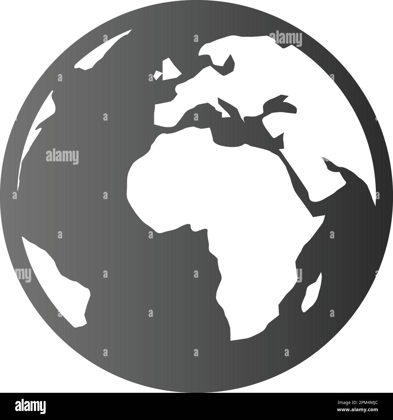 mappa del mondo nero vettore del globo terrestre Illustrazione Vettoriale