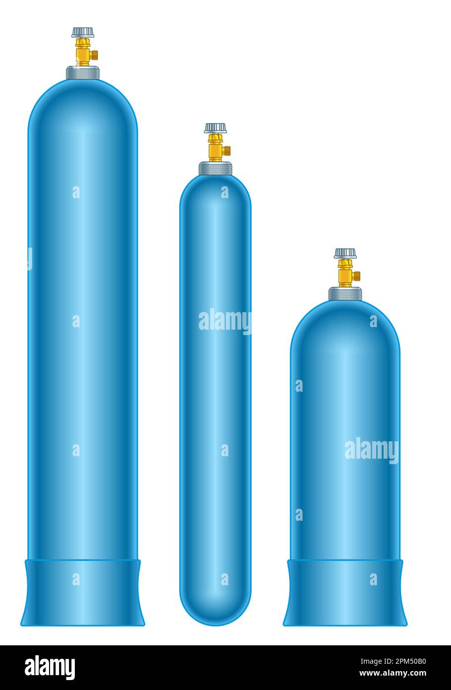 Immagine di un set di bombole di gas ossigeno Illustrazione Vettoriale