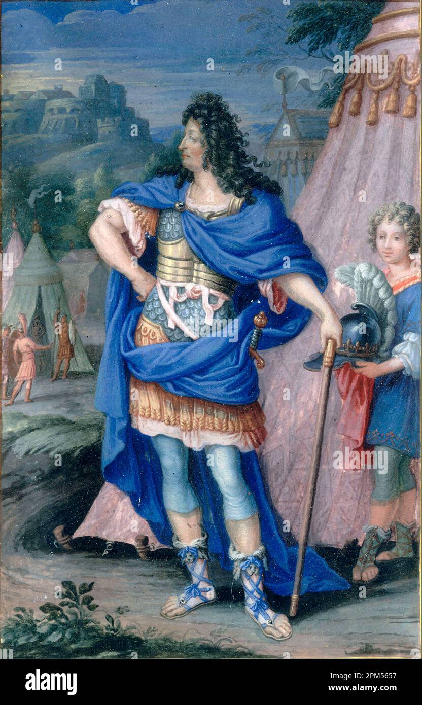 Re Luigi XIV (Saint-Germain-en-Laye, 5th settembre 1638 – Versailles, 1th settembre 1715) - Anonimo XVII secolo Foto Stock