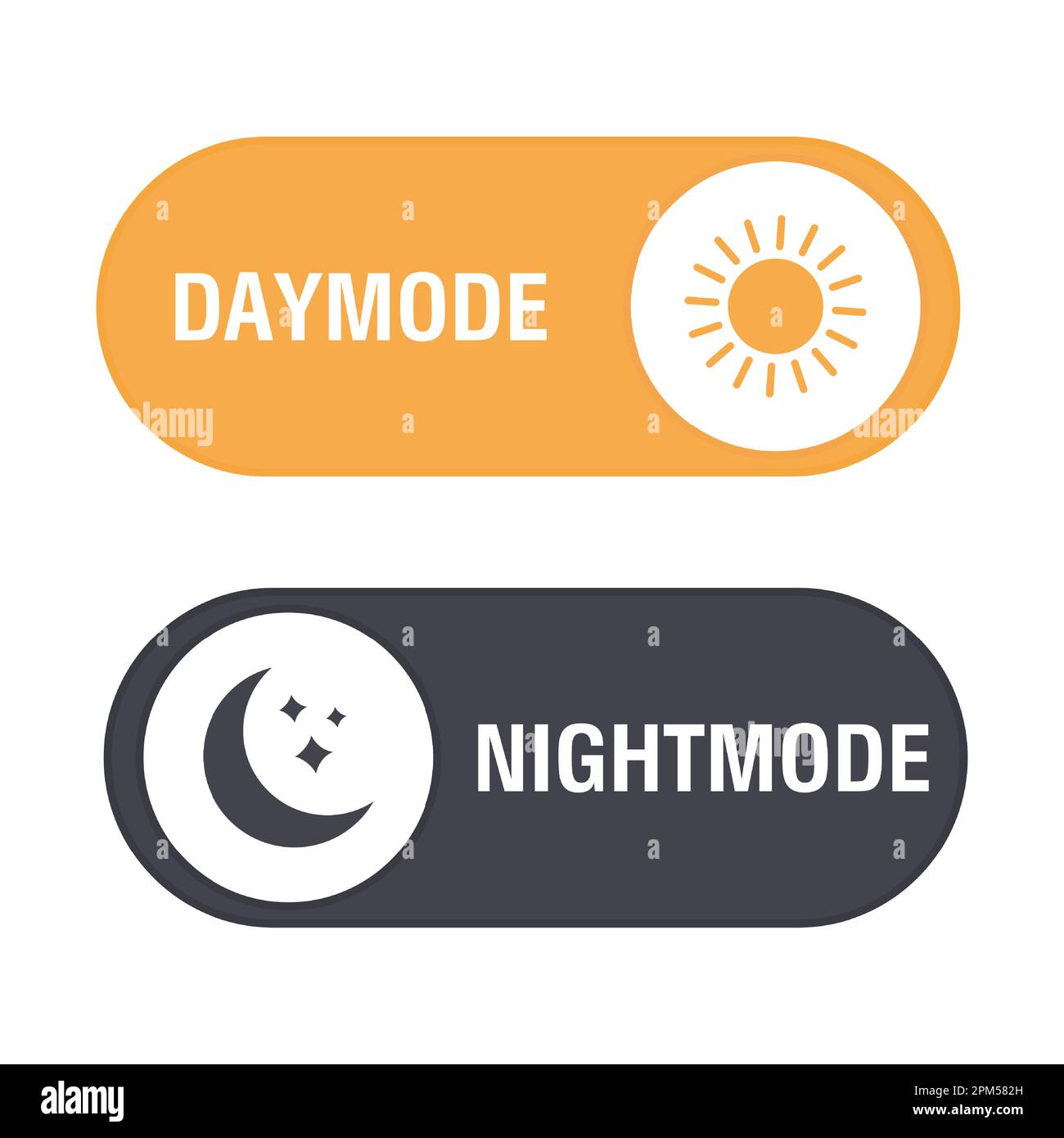 Pulsante di commutazione modalità diurna e notturna. Tema chiaro e scuro. Illustrazione vettoriale Illustrazione Vettoriale