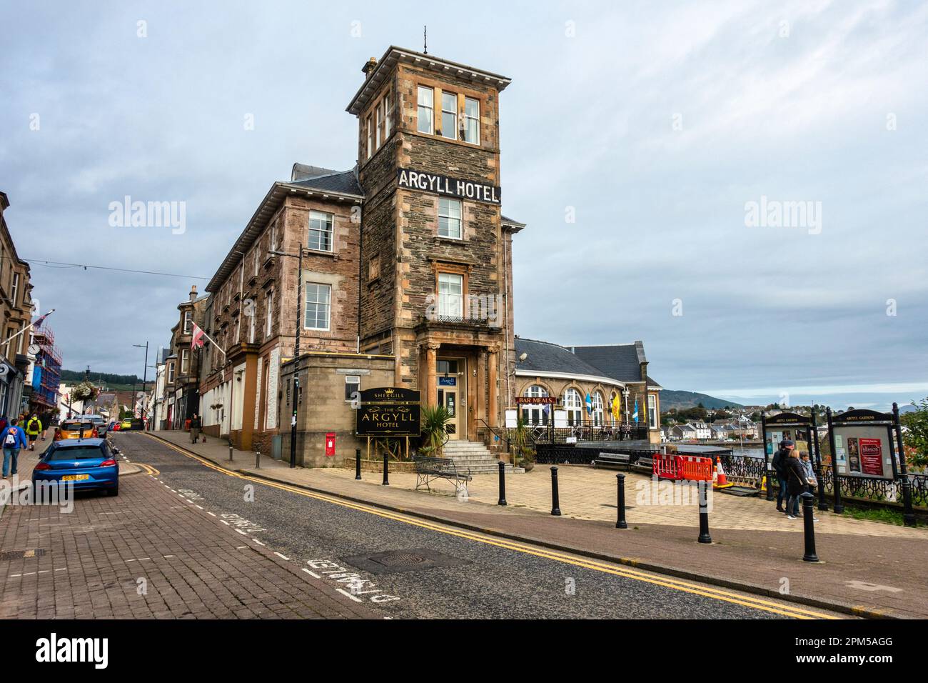 L'Argyle Hotel (costruito nel 1837) nel centro della città di Dunoon sul Firth of Clyde, Cowal Peninsula, Argyle and Bute, Scozia, Regno Unito Foto Stock