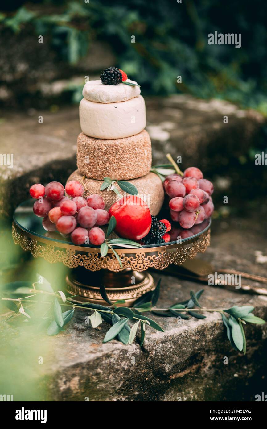 Torta nuziale italiana di formaggio Foto Stock