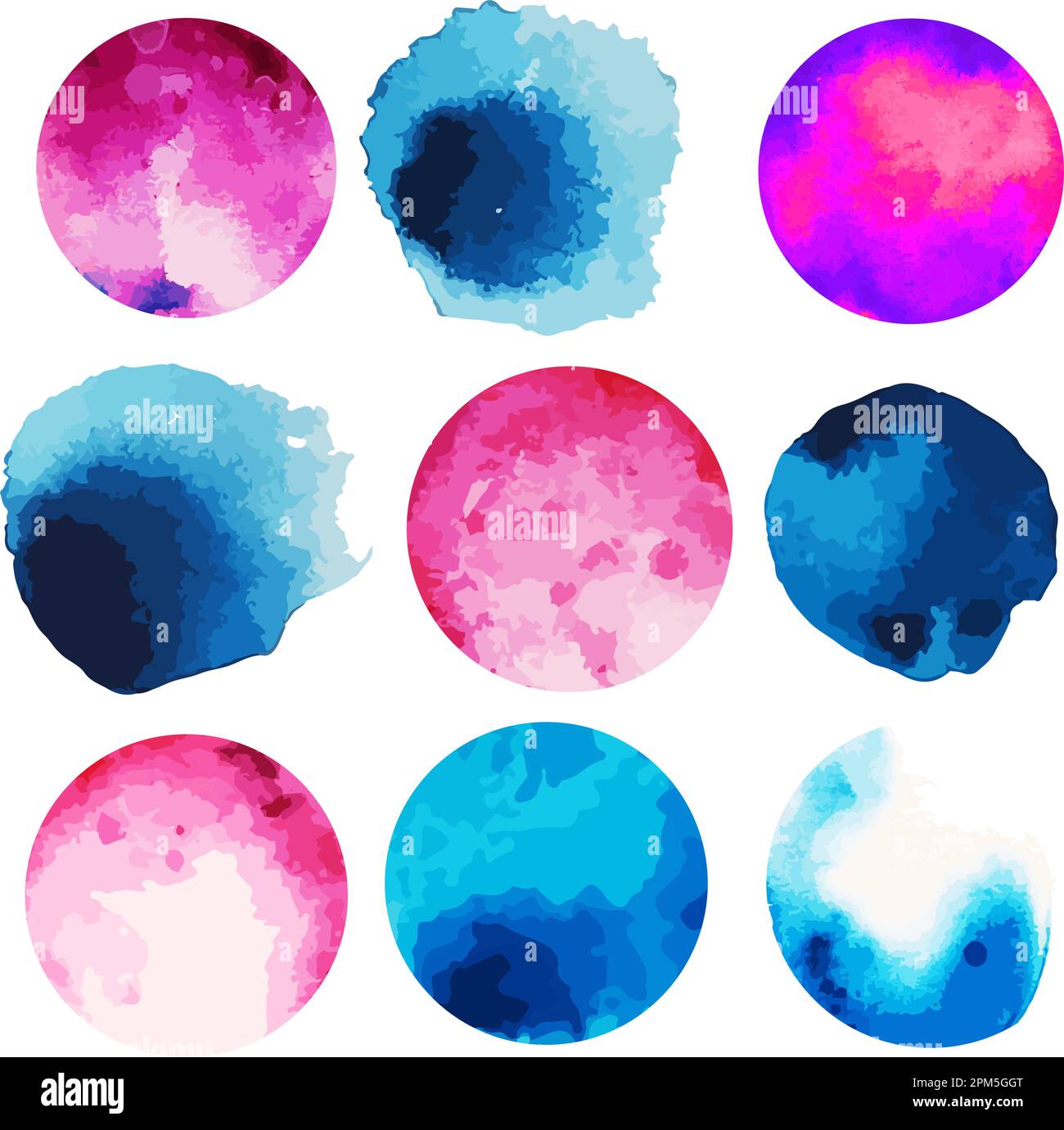Set di cerchi di acquerello. Illustrazione vettoriale Illustrazione Vettoriale