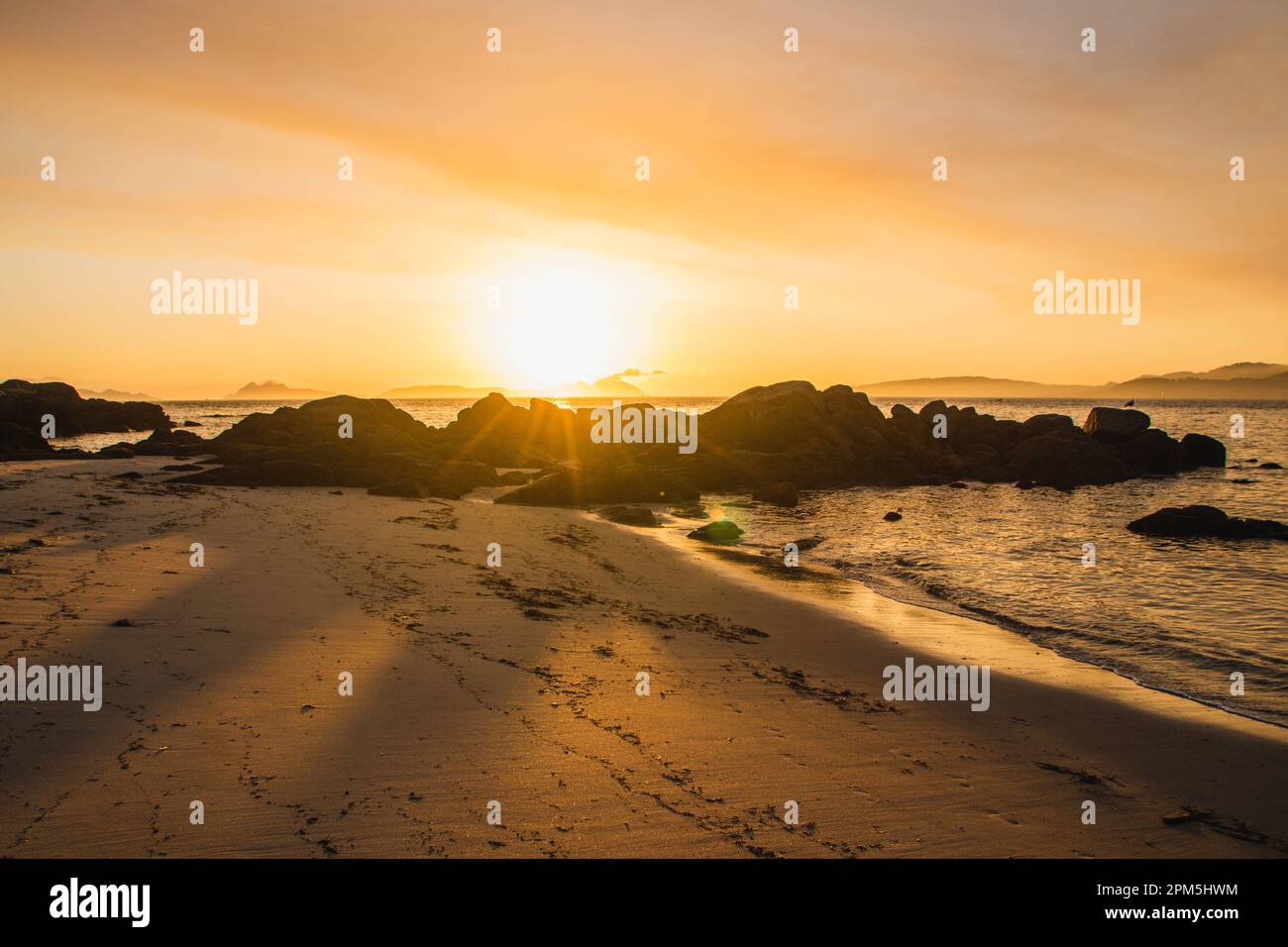 La playa de Samil a Vigo, Spagna, Foto Stock