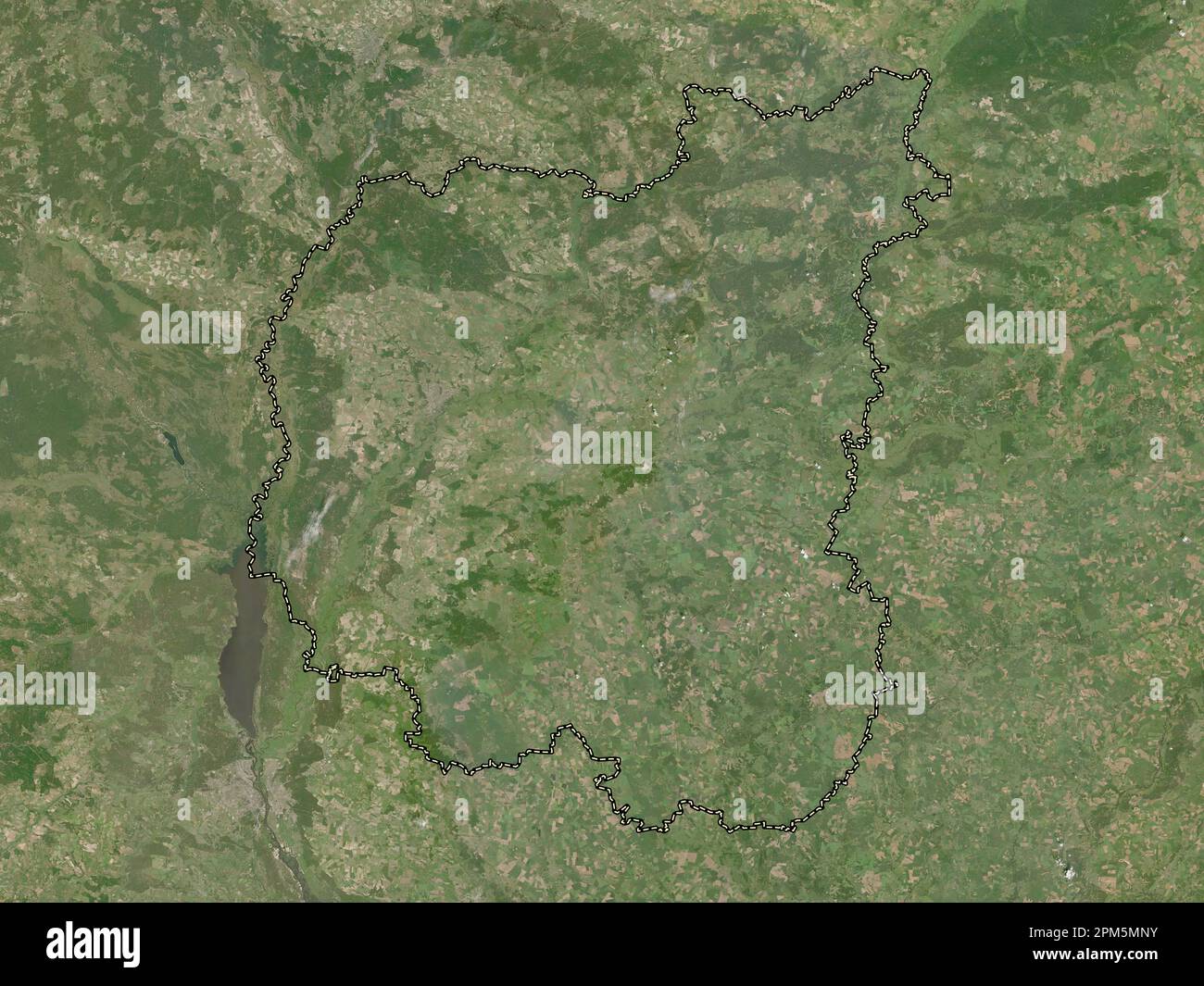 Chernihiv, regione dell'Ucraina. Mappa satellitare a bassa risoluzione Foto Stock