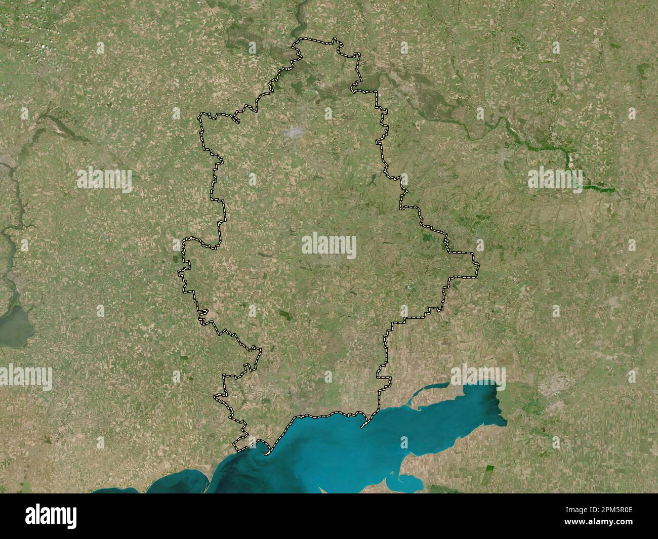 Donets'k, regione dell'Ucraina. Mappa satellitare a bassa risoluzione Foto Stock