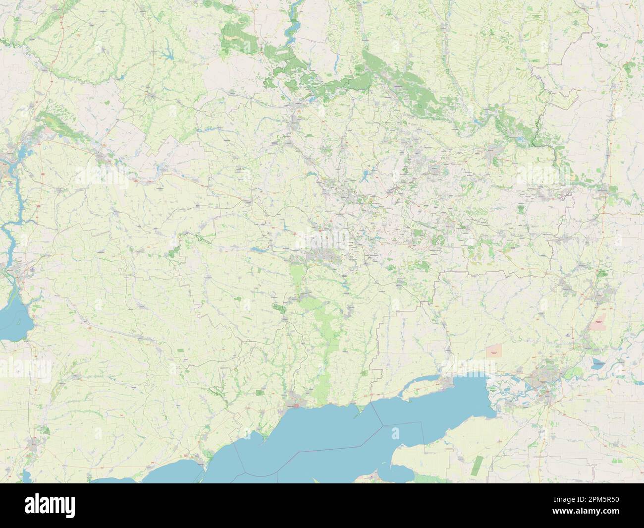 Donets'k, regione dell'Ucraina. Aprire la mappa stradale Foto Stock