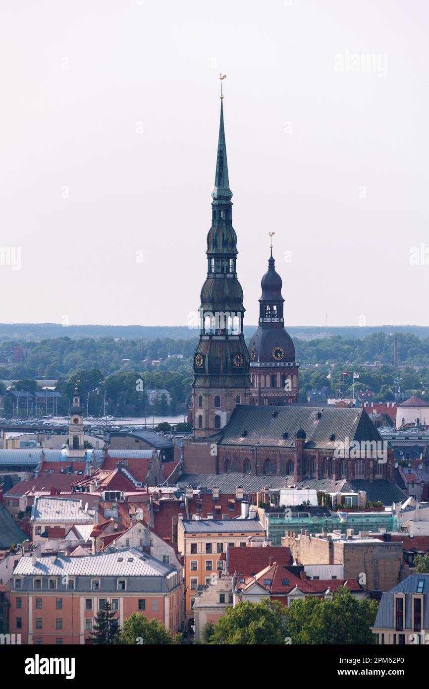 Riga, Lettonia - Giugno 13 2019: Il St La Chiesa di Pietro (lettone: Svētā Pētera Evaņģēliski luteriskā baznīca) è una chiesa luterana dedicata a San Pete Foto Stock