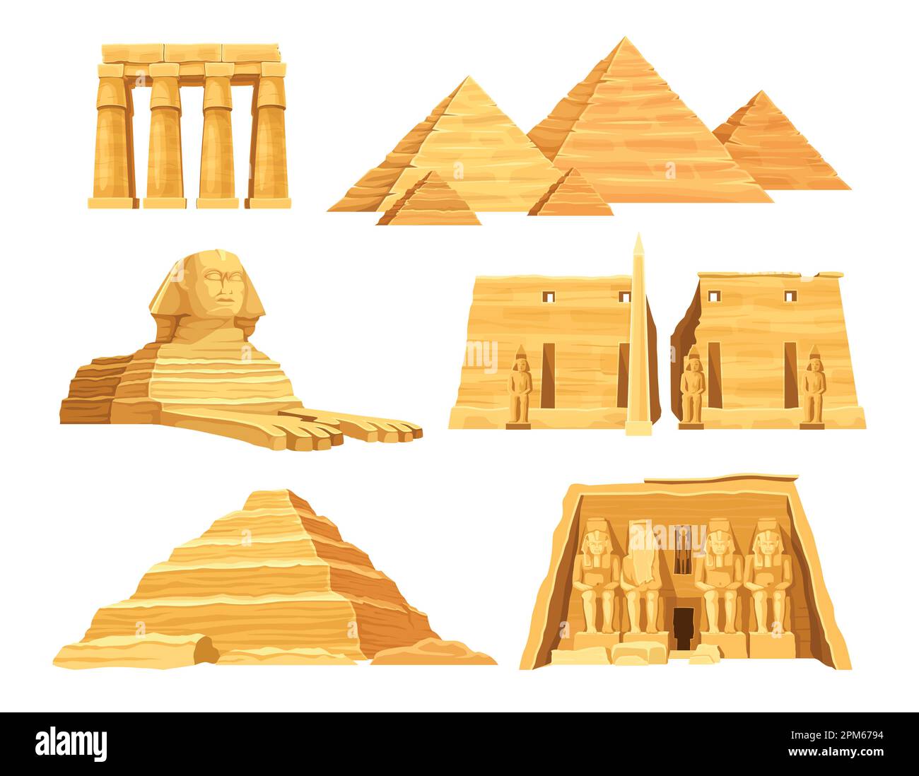 Set di antica architettura egiziana Illustrazione Vettoriale